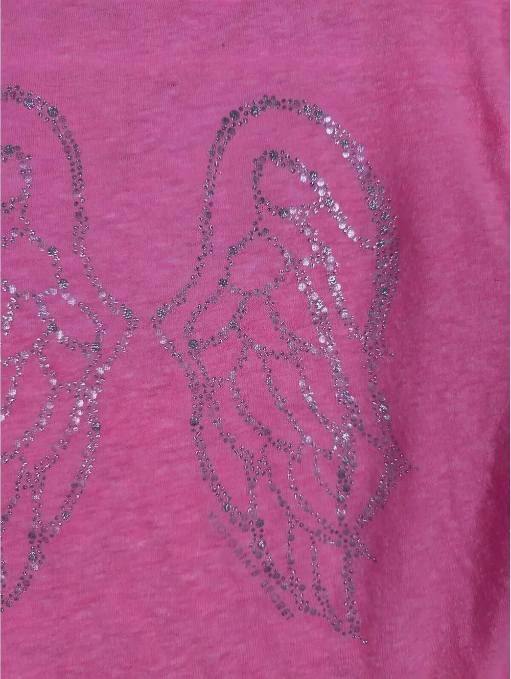 Victorias Secret ANGEL BLING WINGS Neon V neck SUPERMODEL ESSENTIALS Tee Shirt - Picture 8 of 9
